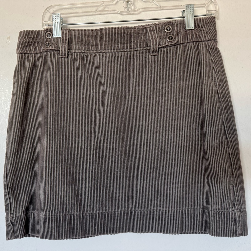 LOFT Gray Courduroy Mini Skirt Casual Work Essential